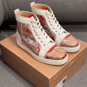 Christian Louboutin Transparent High-Tops with Red Accents